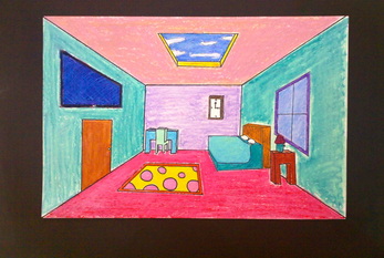 One Point Perspective Bedroom 2012 Semester 1 Art Class